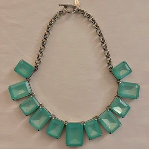 Ann Taylor Blue Glass Statement Necklace